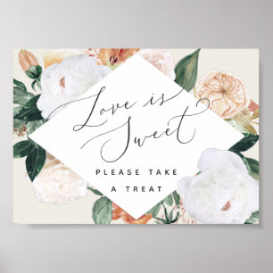 Poster Boho Blooms Love É Bonito Sinal De Bar De Sobremes