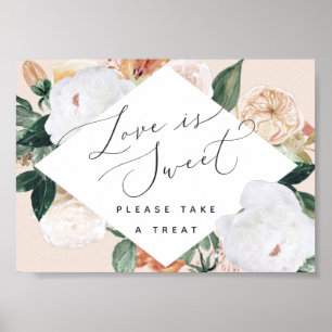 Poster Boho Blooms Love É Bonito Sinal De Bar De Sobremes