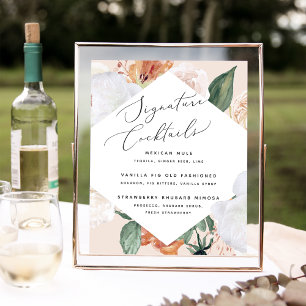 Poster Boho Blooms Signature Cocktail Sinal