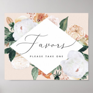 Poster Boho Blooms Sinal de Favor de Casamento