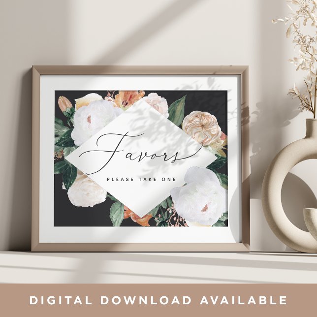 Poster Boho Blooms Sinal de Favor de Casamento (Criador carregado)