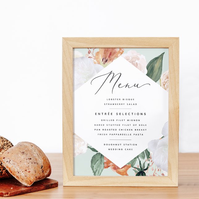 Poster Boho Blooms - Sinal de Menu de Casamento (Criador carregado)