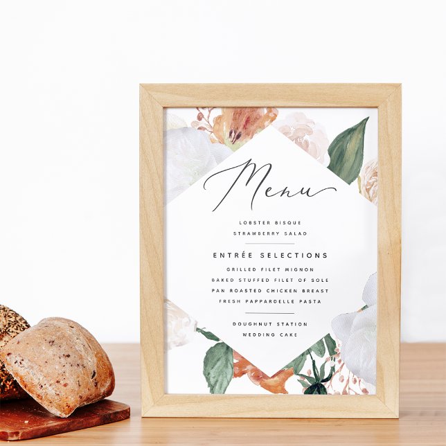 Poster Boho Blooms - Sinal de Menu de Casamento (Criador carregado)