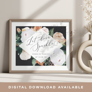 Poster Boho Blooms Sinal de Sendoff de Casamento de Spark