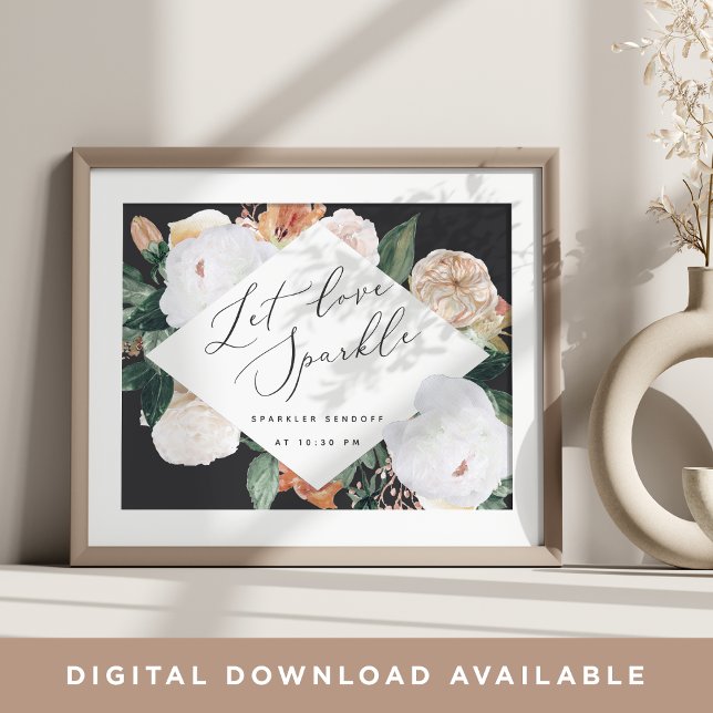 Poster Boho Blooms Sinal de Sendoff de Casamento de Spark (Criador carregado)