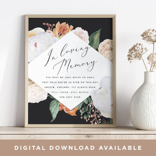Poster Boho Blooms - Sinal Memorial de Casamento