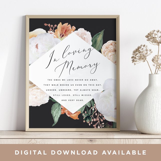 Poster Boho Blooms - Sinal Memorial de Casamento (Criador carregado)