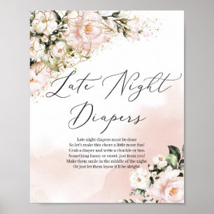 Poster Boho blush cor-de-rosa dourado tarde da noite sina