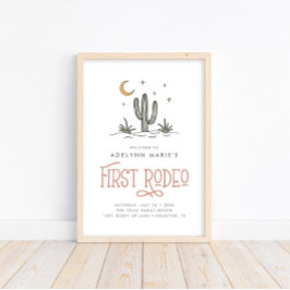 Poster Boho Blush Modern Girls First Rodeo primeiro anive