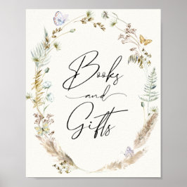 Poster Boho Borboletas Livros e Presentes