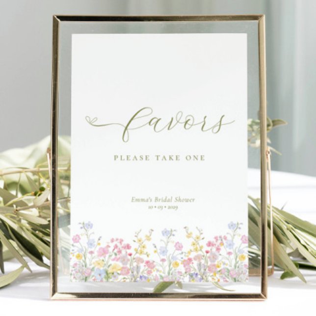 Poster Boho Bridal Shower Favors Tabletop Sign (Criador carregado)