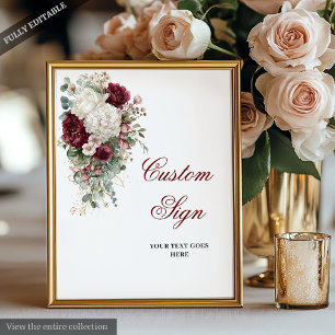 Poster Boho Burgundy White Elegant - Sinal de Casamento F