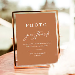 Poster Boho Burnt Orange Wedting Foto Guest Sign