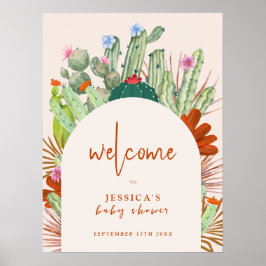 Poster Boho Cactus Arch Desert Pampas Chá de fraldas Bem-