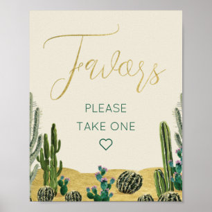 Poster Boho Cactus Chá de fraldas Favorece Sinal