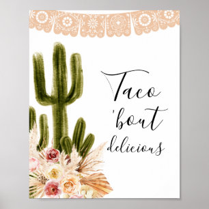 Poster Boho Cactus Taco 'Bout Sinal delicioso