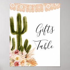 Poster Boho Cactus Taco sobre Mesa de presentes de amor