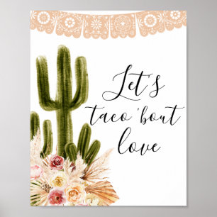 Poster Boho Cactus Vamos Taco sobre o Sinal do Amor