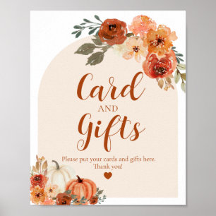 Poster Boho Cai Um Pouco De Cartões De Outono E Presentes