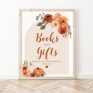 Poster Boho Cai Um Pouco De Livros De Outono E Presentes