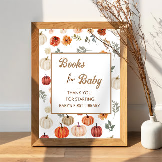 Poster Boho Caindo Pumpkin Livros Para Bebê