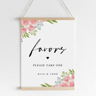 Poster Boho Carnação Favor Sinal de Mesa de Casamento