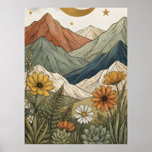 Boho Celestial Estrela Montanha Suculenta