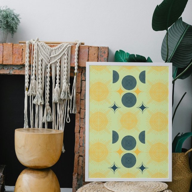 Poster Boho Celestial Sun Moon Mint (Criador carregado)