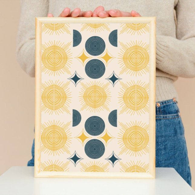 Poster Boho Celestial Sun Moon Patterno (Criador carregado)