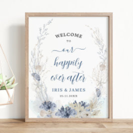 Poster Boho Chic Beach Coastal Wedding Welcome