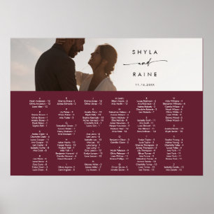 Poster Boho Chic Burgundy Vermelho Gráfico de Assentos