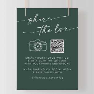Póster Boho Chic Emerald Green Compartilha o Código QR do
