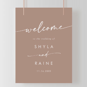 Poster Boho Chic Neutral Taupe DIY Sinal de boas-vindas