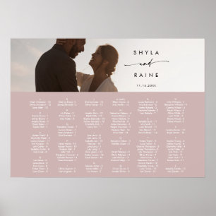 Poster Boho Chic Rosa Poeira Rosa Carta de Assentos Fotog