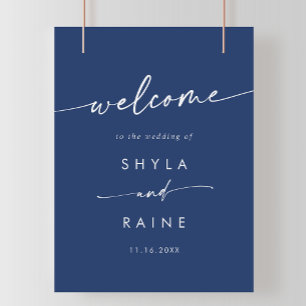 Poster Boho Chic Royal Blue DIY Sinal de boas-vindas