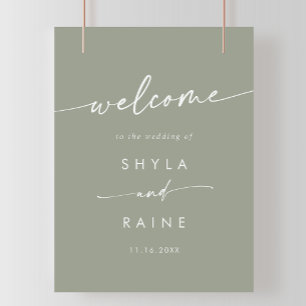 Poster Boho Chic Sage Green DIY Sinal de boas-vindas