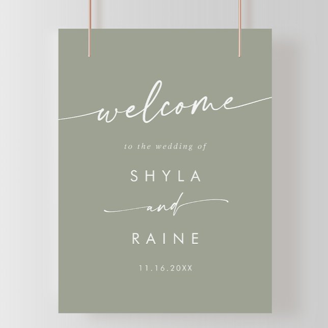 Poster Boho Chic Sage Green DIY Sinal de boas-vindas (Criador carregado)