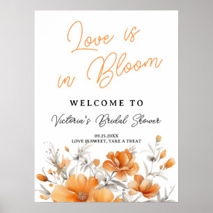 Poster Boho Chic Terracotta Chá de panela Floral Bem-vind