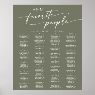 Poster Boho Chic Verde Oliva Gráfico de Assentos Imprimív