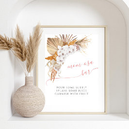 Poster Boho Chic Watercolor Chá de fraldas Mãe-Osa Bar