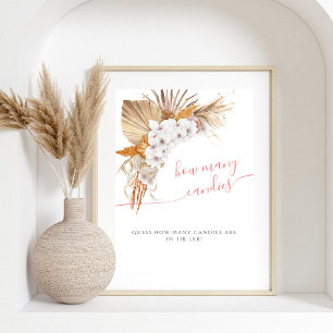 Poster Boho Chic Watercolor Chá de fraldas Quantas Canais