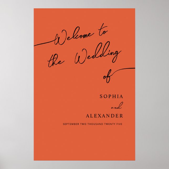 Poster Boho Chic Wedding Acrylic Sign Welcome. (Frente)