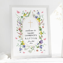 Boho Chic Wildflower Baptism Bem-Vindo