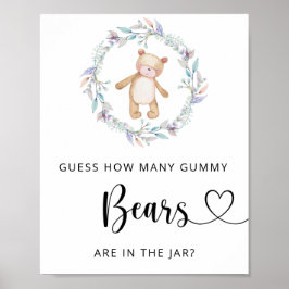 Poster Boho chique ursinho adivinhe quantos ursos de GUMM