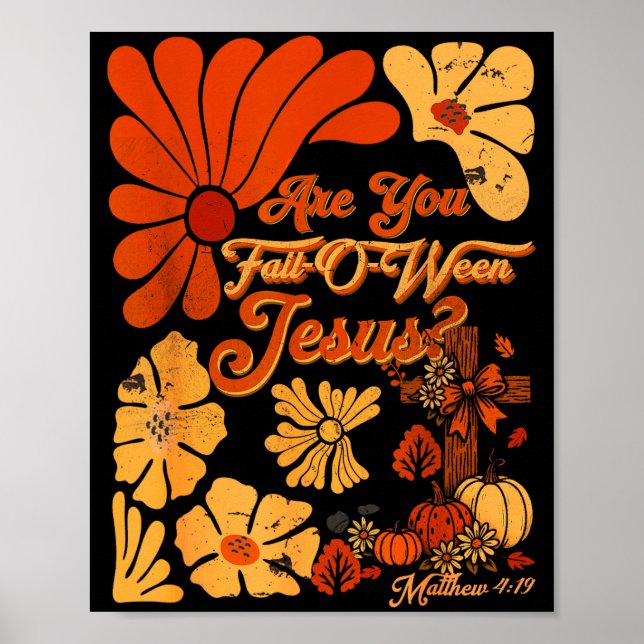Poster Boho Christian Fall Thanksgiving Are You Fall-o-we (Frente)