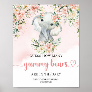 Poster Boho Cute Baby Elpher Adivinha Quantas Ursinhas Gu