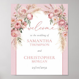 Poster Boho de casamento Pampas boho