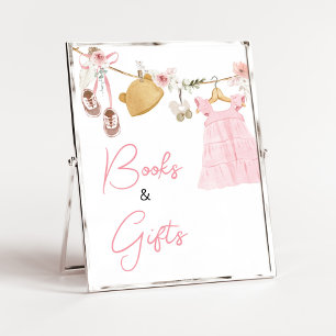 Poster Boho de Garota Doce Roupa Livros e Presentes