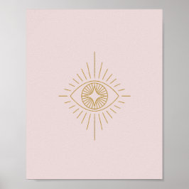 Poster Boho Dourado e rosaDiamond Eye Dorm Room Wall Art 