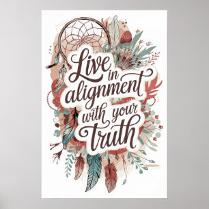 Poster Boho Dreamscape Live em Alinhamento com a Sua Verd